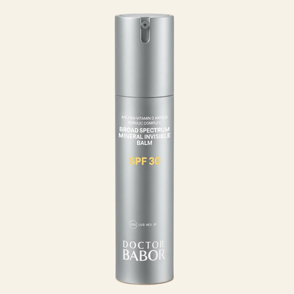DOCTOR BABOR Mineral Invisible Balm SPF 30 – mineralischer Sonnenschutz für das Gesicht mit unsichtbarem Finish und Hautschutz
