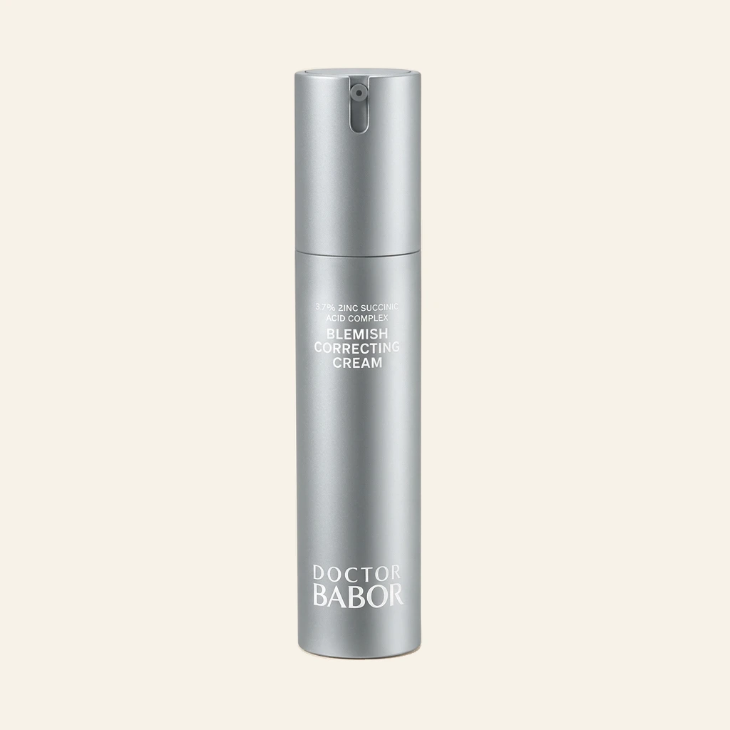 Doctor Babor Blemish Correcting Cream in silberner Airless-Pumpe, klärende Gesichtscreme gegen Unreinheiten für ein ebenmäßiges und verfeinertes Hautbild