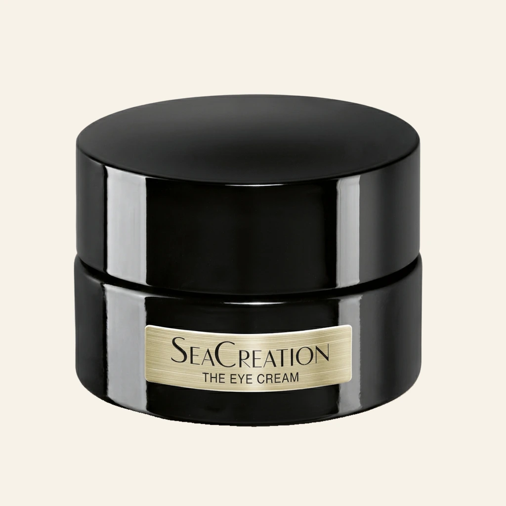 BABOR SeaCreation The Eye Cream in luxuriösem schwarzen Tiegel mit goldenem Label, hochwertige Anti-Aging Augencreme für eine glattere, straffere und sichtbar verjüngte Augenpartie.