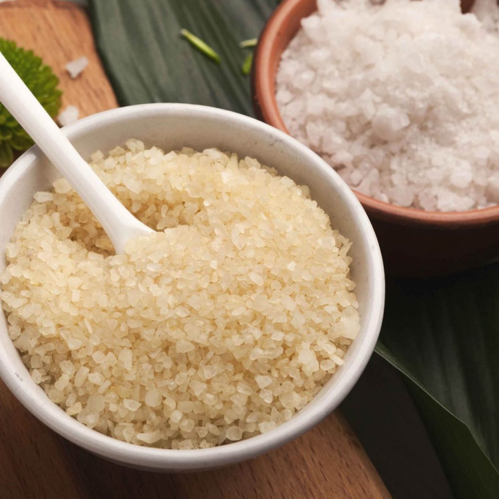 Sea salt in two bowls